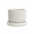 Matera bowl de cemento con plato base redondo, 16x13 cm