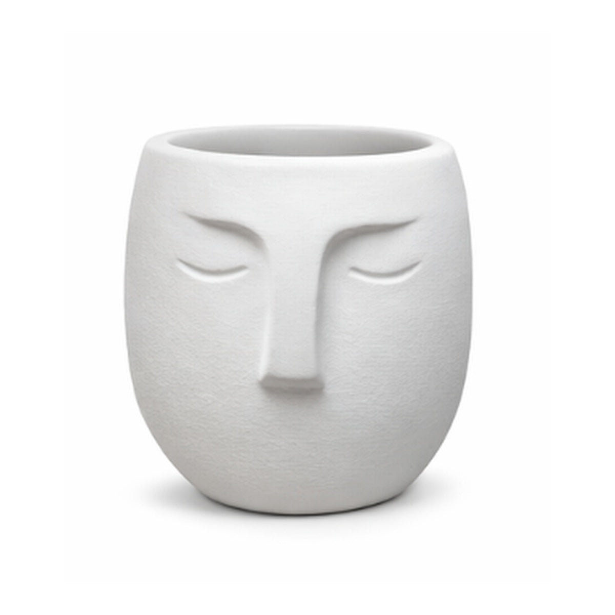 Matera rostro nordico en cemento blanco, 11,5x12 cm