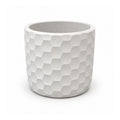 Matera de cemento con relieve de panal hexagonal, 13x11,5 cm